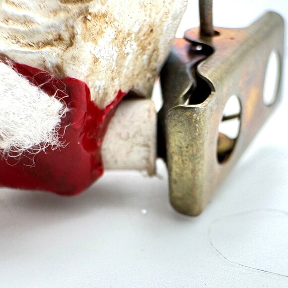 Vintage Santa Claus Faux Candle Holder Clip-On Ornament 3.75" x 1" - Picture 5 of 7